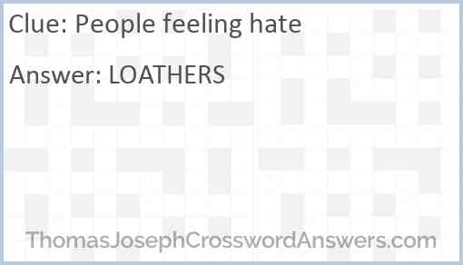 People feeling hate Answer