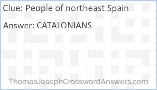 People of northeast Spain Answer