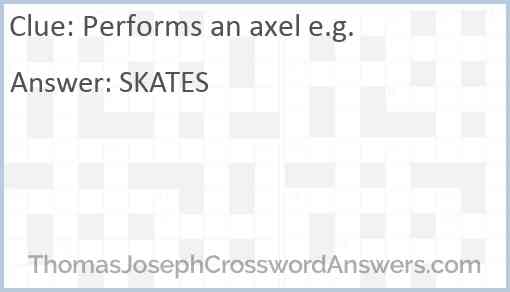 Performs an axel e.g. Answer