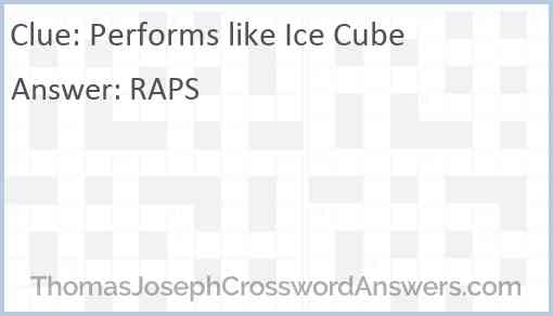 Performs like Ice Cube Answer