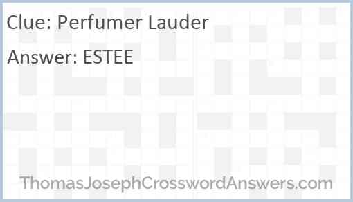 Perfumer Lauder Answer