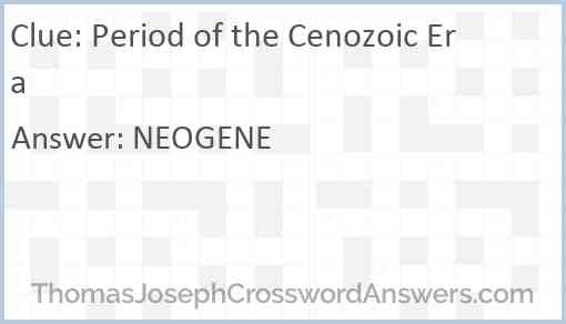 Period of the Cenozoic Era Answer