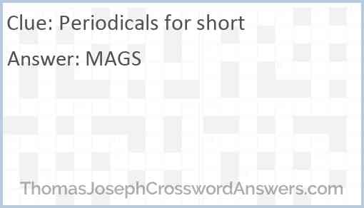 Periodicals for short Answer