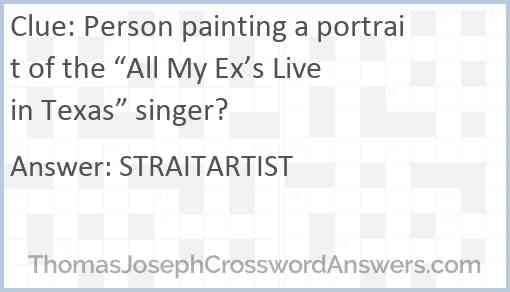Person painting a portrait of the “All My Ex’s Live in Texas” singer? Answer