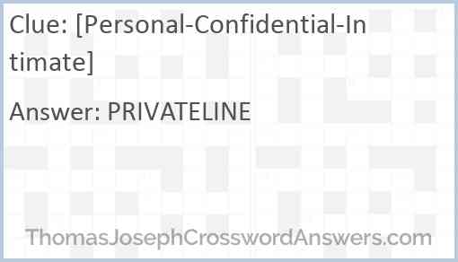 [Personal-Confidential-Intimate] Answer