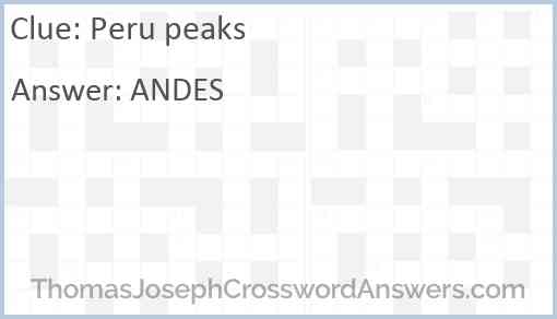 Peru peaks Answer