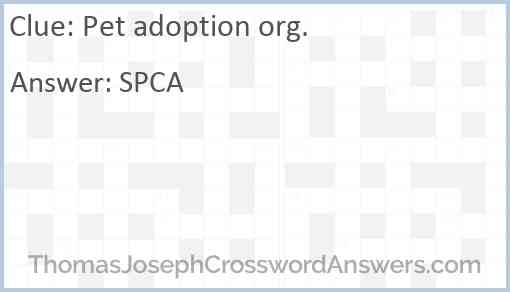 Pet adoption org. Answer