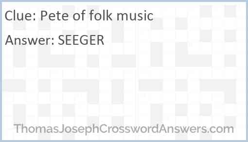 Pete of folk music Answer