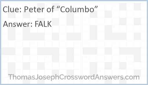 Peter of “Columbo” Answer