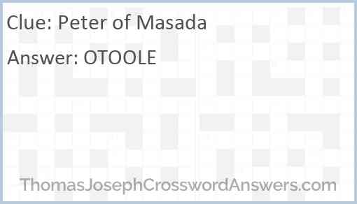 Peter of Masada Answer