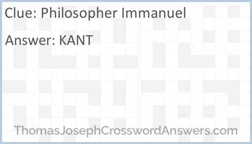 Philosopher Immanuel Answer