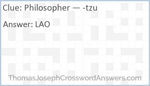 Philosopher — -tzu Answer