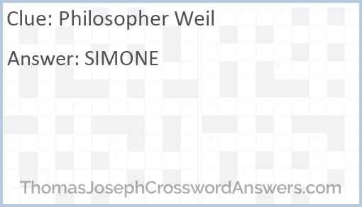 Philosopher Weil Answer