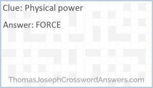 Physical power Answer