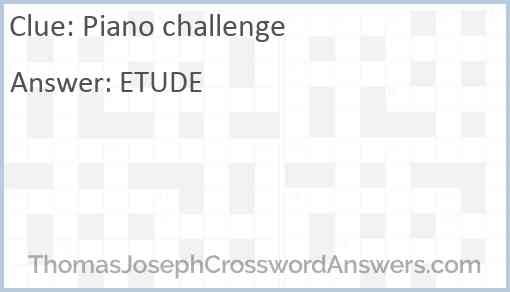 Piano challenge Answer