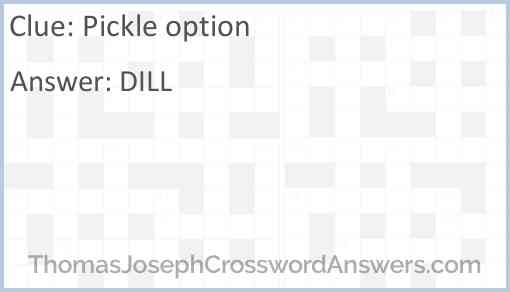 Pickle option Answer
