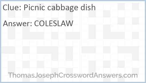 Picnic cabbage dish Answer