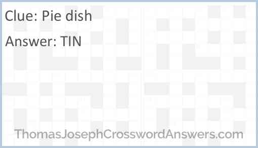 Pie dish Answer