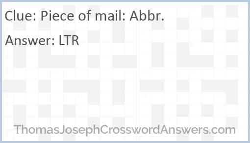 Piece of mail: Abbr. Answer