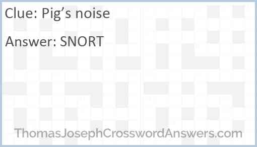 Pig’s noise Answer