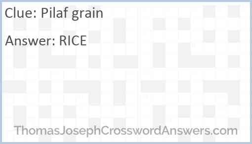 Pilaf grain Answer