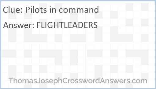 Pilots in command Answer