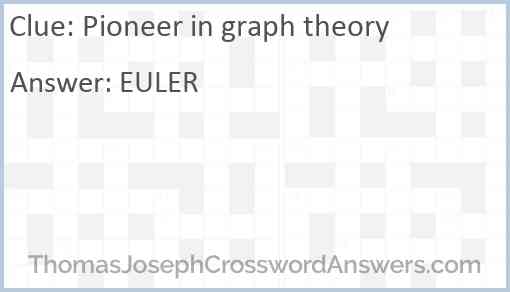 Pioneer in graph theory Answer