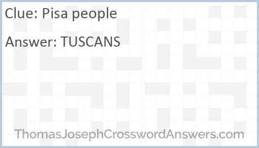 Pisa people Answer