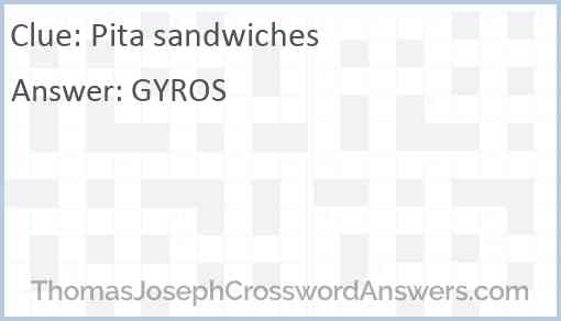 Pita sandwiches Answer