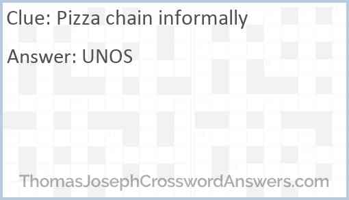 Pizza chain informally Answer