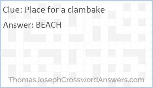 Place for a clambake Answer