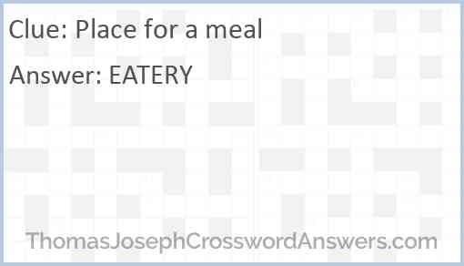 Place for a meal Answer