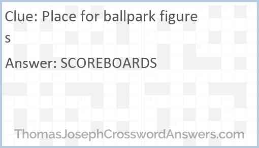 Place for ballpark figures Answer