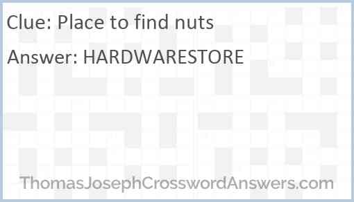 Place to find nuts Answer
