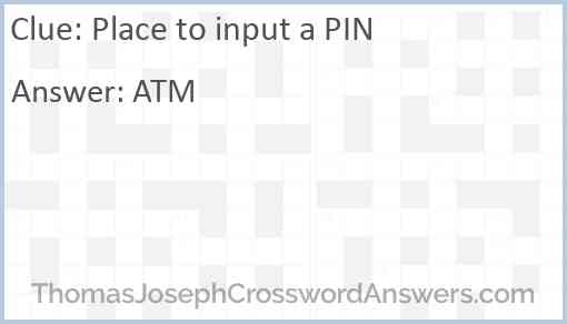 Place to input a PIN Answer