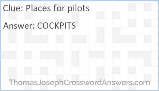 Places for pilots Answer