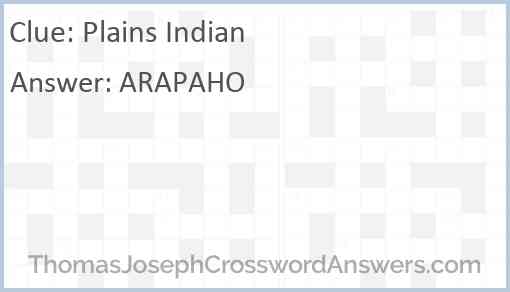 Plains Indian Answer