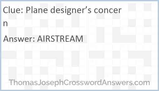 Plane designer’s concern Answer