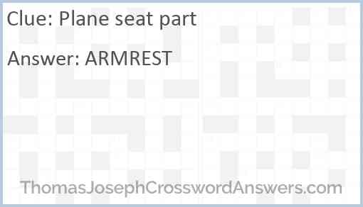 Plane seat part Answer