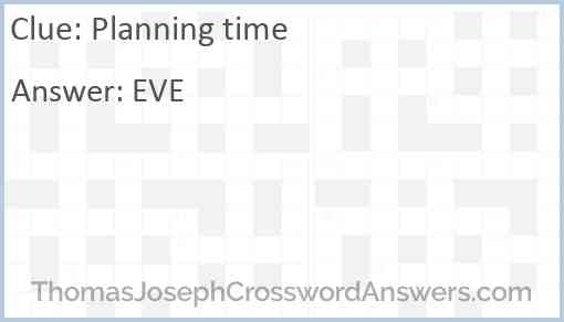 Planning time Answer
