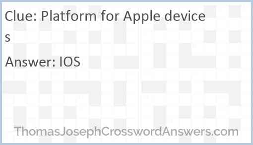 Platform for Apple devices Answer