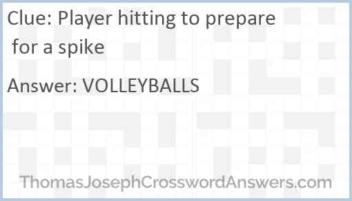 Player hitting to prepare for a spike Answer