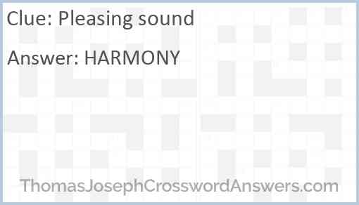 Pleasing sound Answer