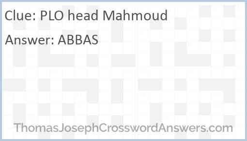 PLO head Mahmoud Answer