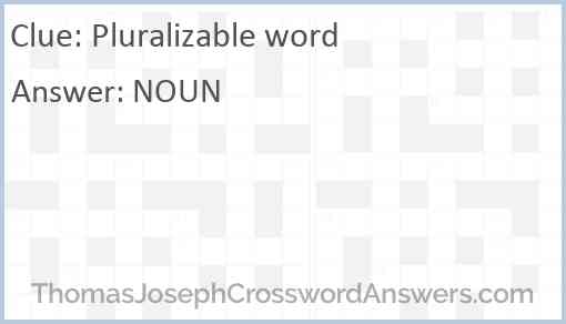 Pluralizable word Answer