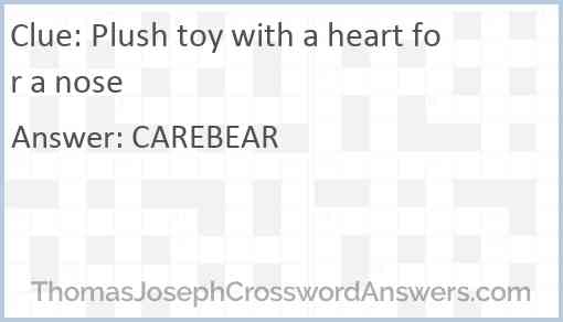 Plush toy with a heart for a nose Answer
