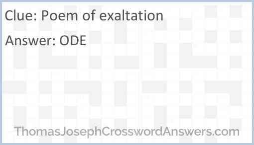 Poem of exaltation Answer