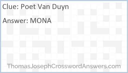 Poet Van Duyn Answer