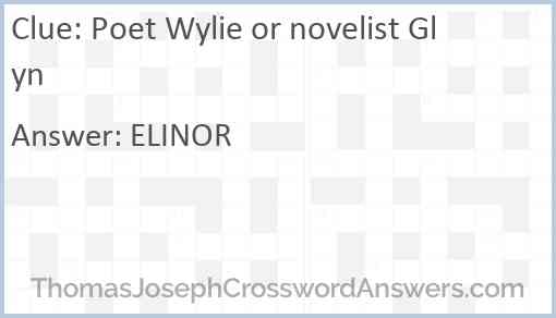 Poet Wylie or novelist Glyn Answer