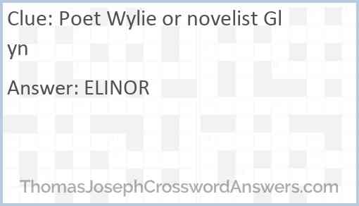 Poet Wylie or novelist Glyn Answer